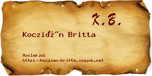 Koczián Britta névjegykártya
